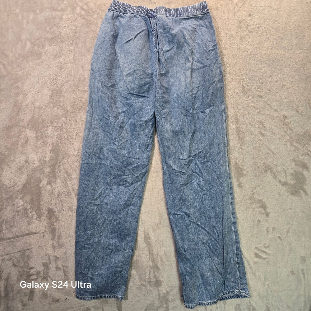 H&M Divided Light Wash Elastic Waist Pull On Straight Leg Denim Jeans XS